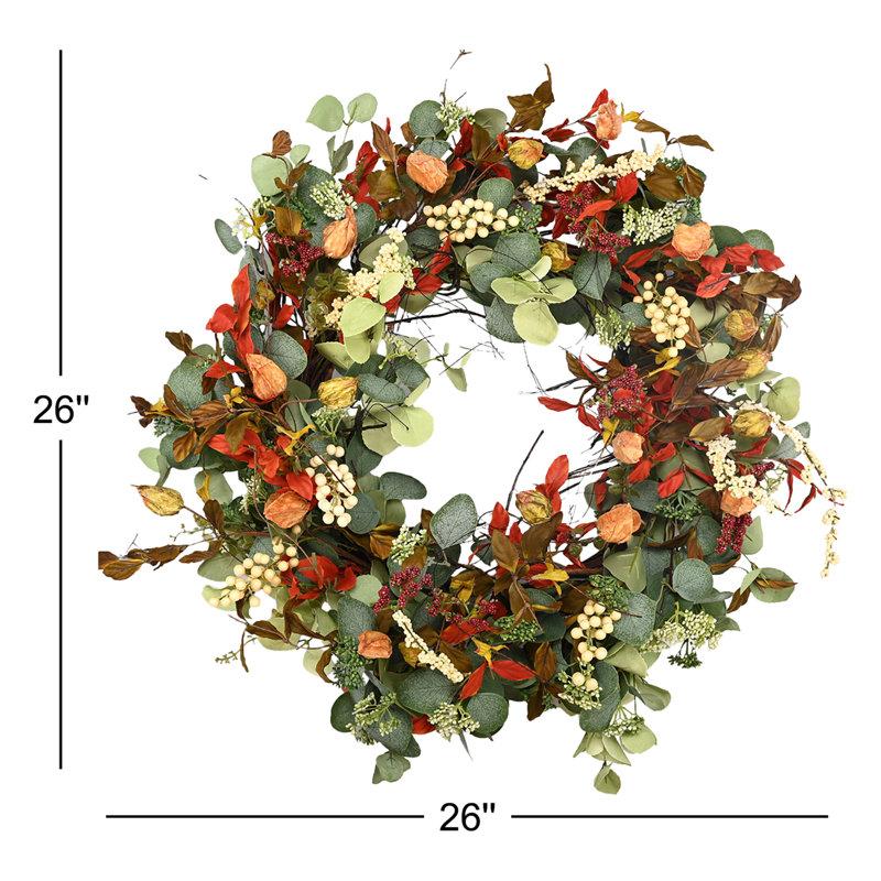 Wayfair Handcrafted Faux Eucalyptus Berry 26'' Wreath