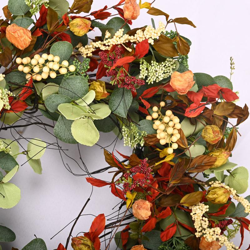 Wayfair Handcrafted Faux Eucalyptus Berry 26'' Wreath
