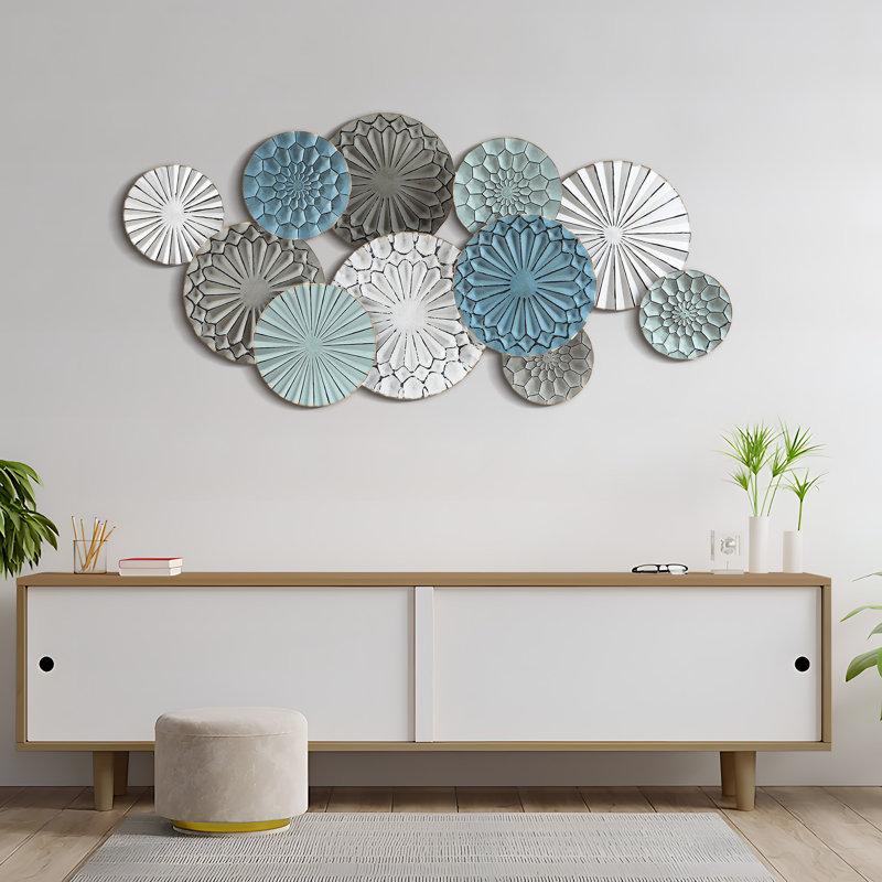 Wayfair Handmade Multi-Color Metal Abstract Flower Wall Decor