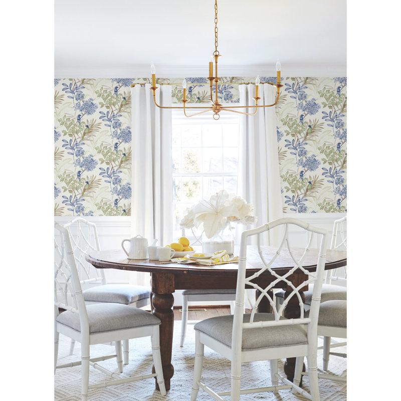 Wayfair Handpainted Songbird Peel & Stick Floral Roll