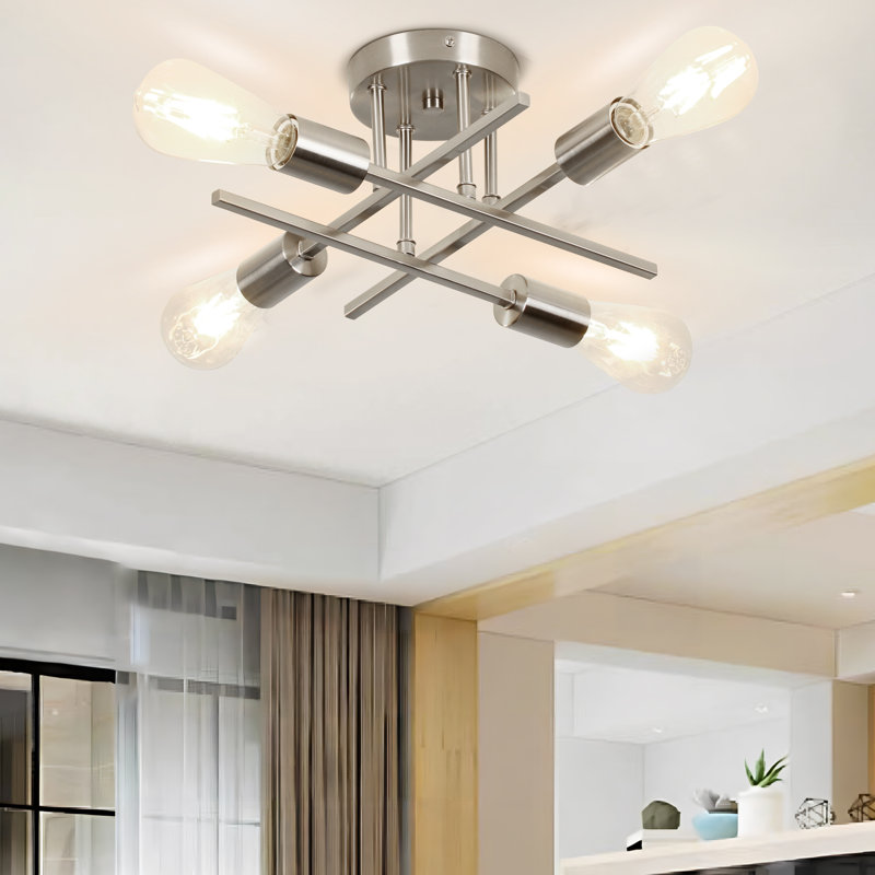 Wayfair Hannah-Jayne 14.17'' Sputnik Modern Linear Flush Mount