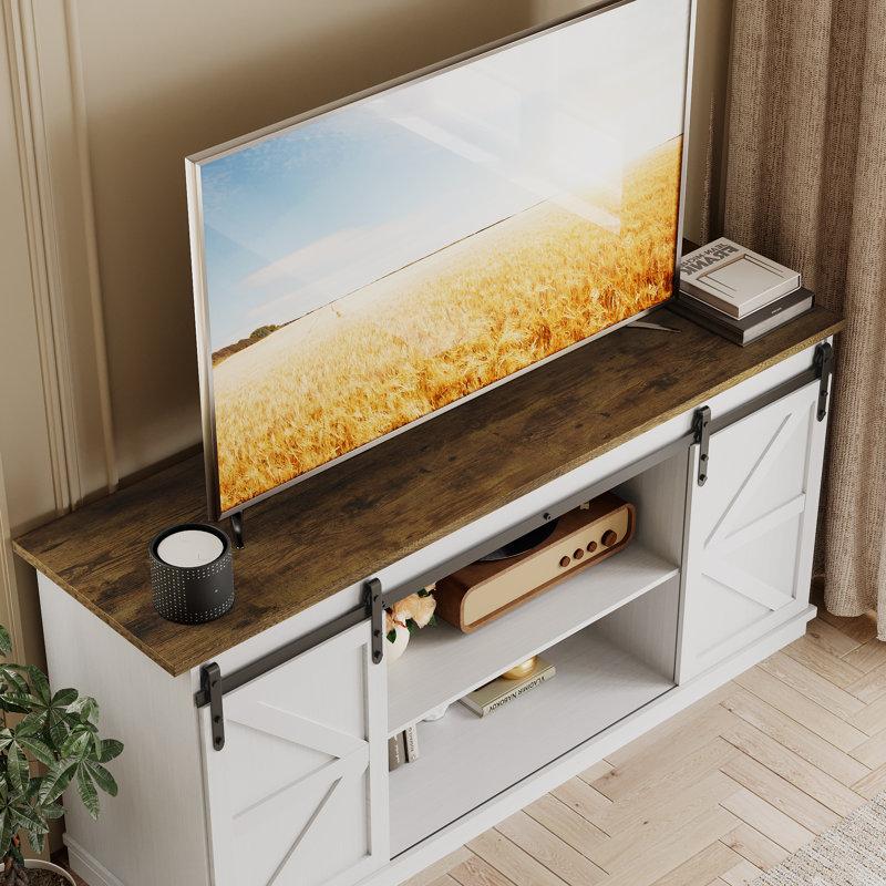 Wayfair Hartin TV Stand With Sliding Barn Doors For TVs Up To 65"