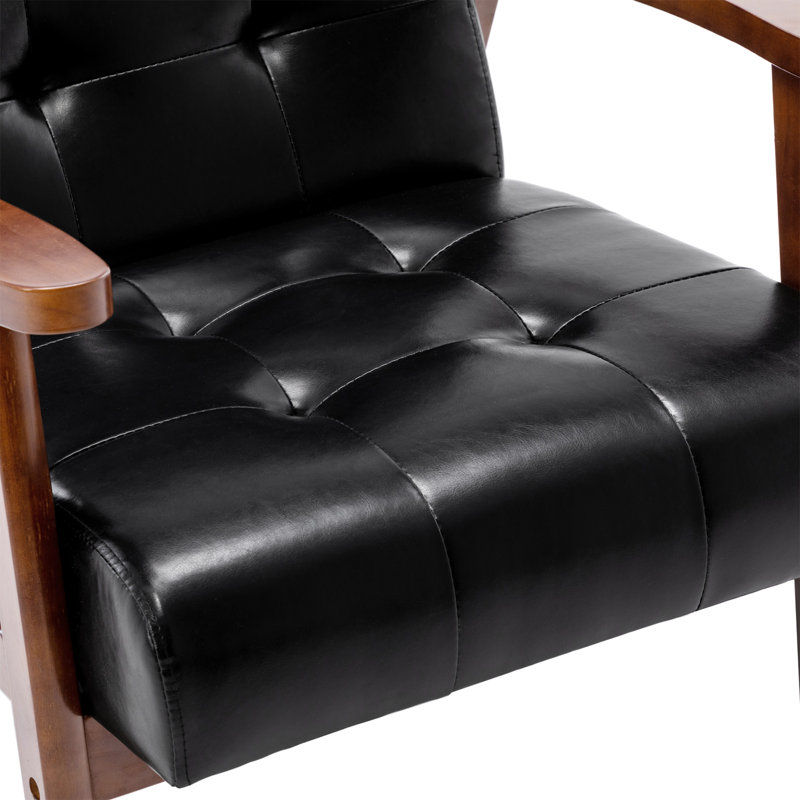 Wayfair Havva 21.65'' Wide Tufted Artificial Leather Mid-Century Modern Armchair