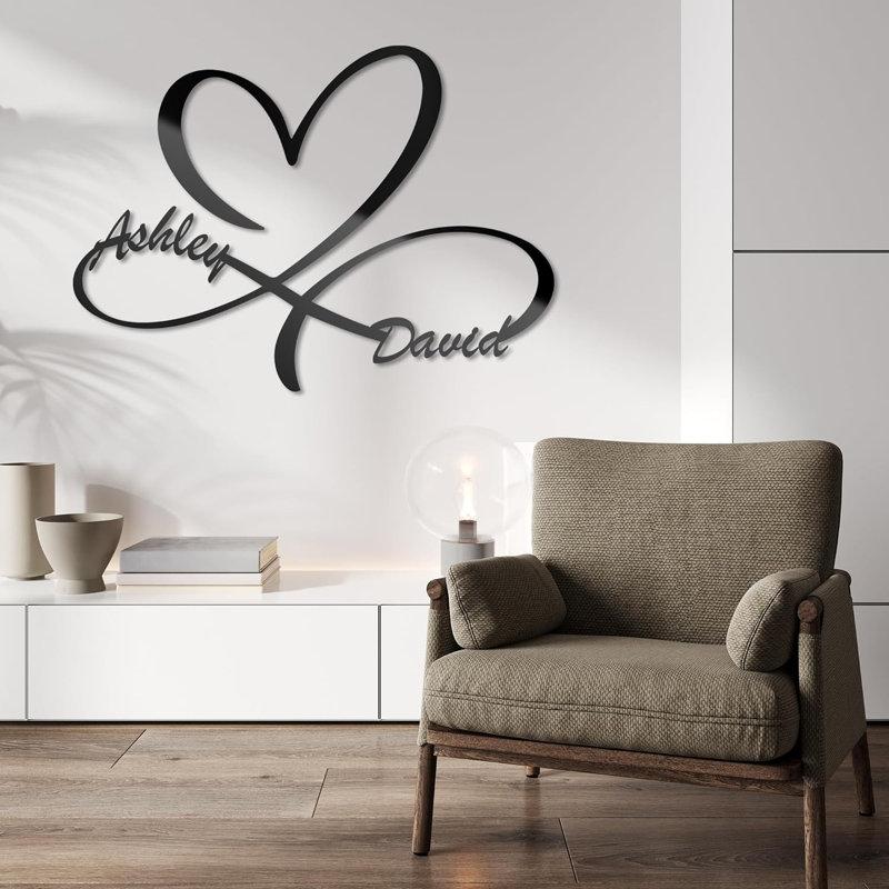 Wayfair Heart Gifts For Love Unique Wedding Present Personalize Name Metal Signs Gold Wall Decor Accents