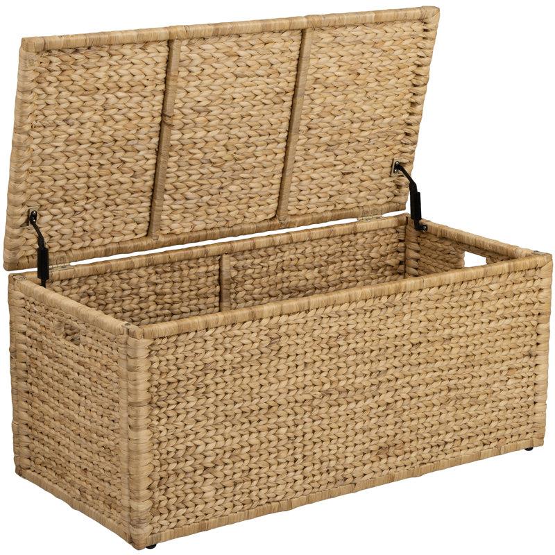 Wayfair Heavy-duty Water Hyacinth Wicker Storage Trunk With Metal Frame