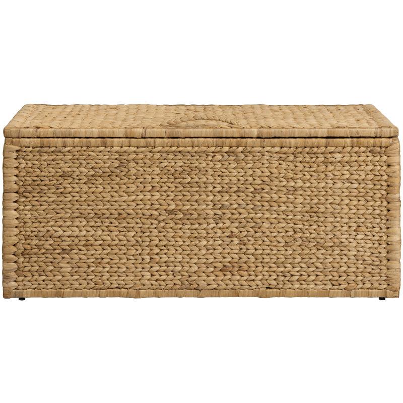 Wayfair Heavy-duty Water Hyacinth Wicker Storage Trunk With Metal Frame