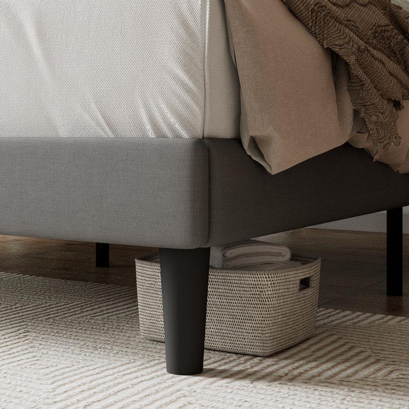 Wayfair Hegg Linen Tufted Upholstered Platform Bed With Wood Slats Headboard Included