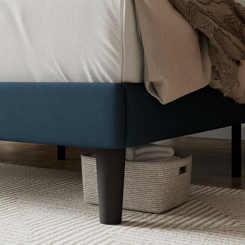 Wayfair Hegg Linen Tufted Upholstered Platform Bed With Wood Slats Headboard Included