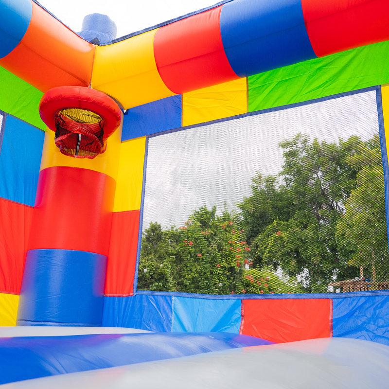 Wayfair HeroKiddo Block Party 14' X 26' Inflatable Water Slide Bounce House Combo (with Air Blower)