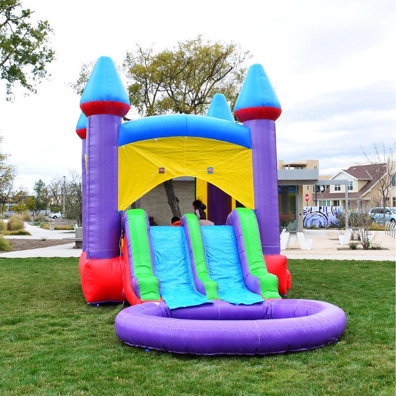 Wayfair HeroKiddo Jelly Bean Castle Commercial Grade Bounce House Water Slide With Splash Pool (with Blower)