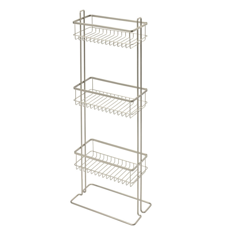 Wayfair IDesign Everett 3-Tier Shower Shelf Organizer For Shampoo Conditioner Soap Cosmetics Beauty Products 12" X 7" X 32" Satin