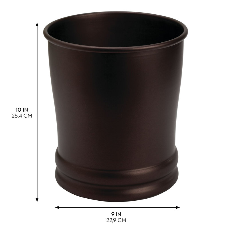 Wayfair IDesign Set Of 2 Steel Round Bathroom Trash Cans - Bronze (Set Of 2)