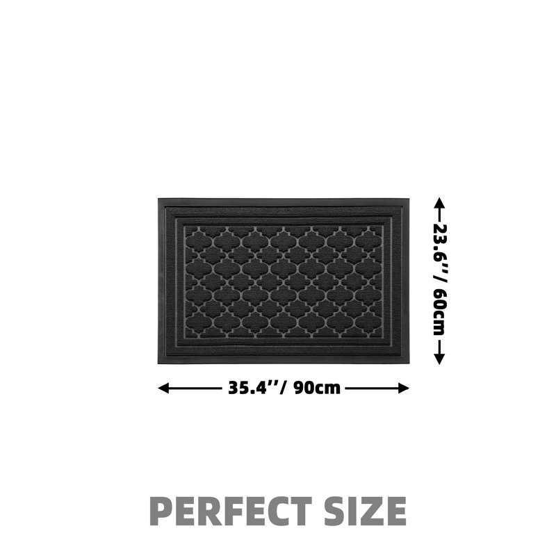 Wayfair Ingelbert Personalizable Non-Slip Geometric Outdoor Doormat