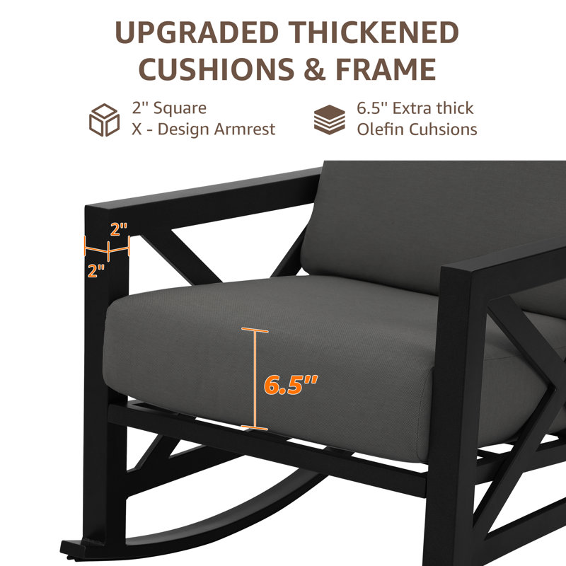 Wayfair Isfried 3 Piece Metal Frame Outdoor Conversation With Thick Cushions