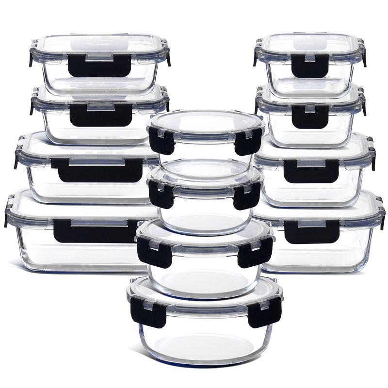 Wayfair Ivy Bronx Glass Food Storage Containers With Lids (Set Of 12)
