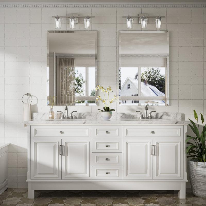 Wayfair Janica Rectangle Beveled Frameless Bathroom Vanity Mirror Decorative Wall Accent Mirror