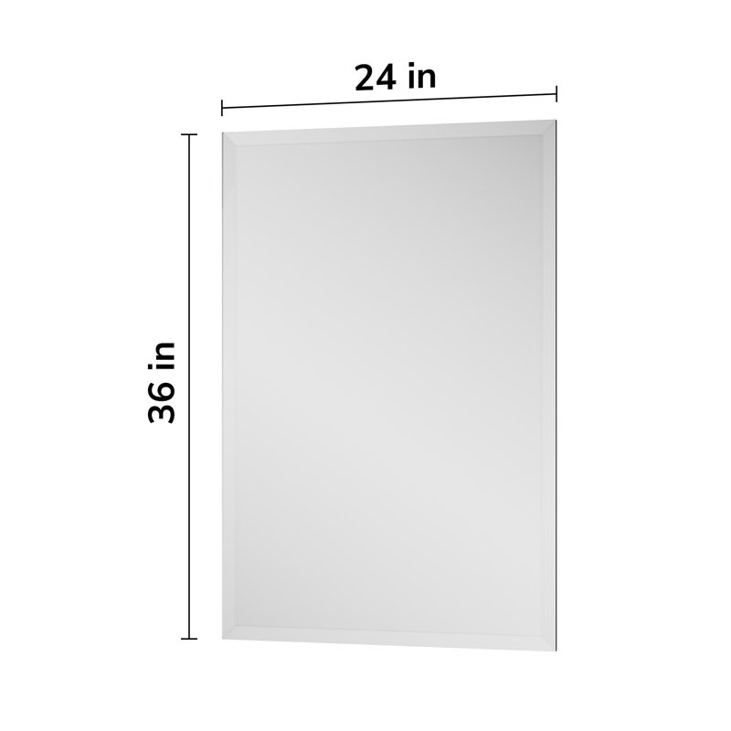 Wayfair Janica Rectangle Beveled Frameless Bathroom Vanity Mirror Decorative Wall Accent Mirror