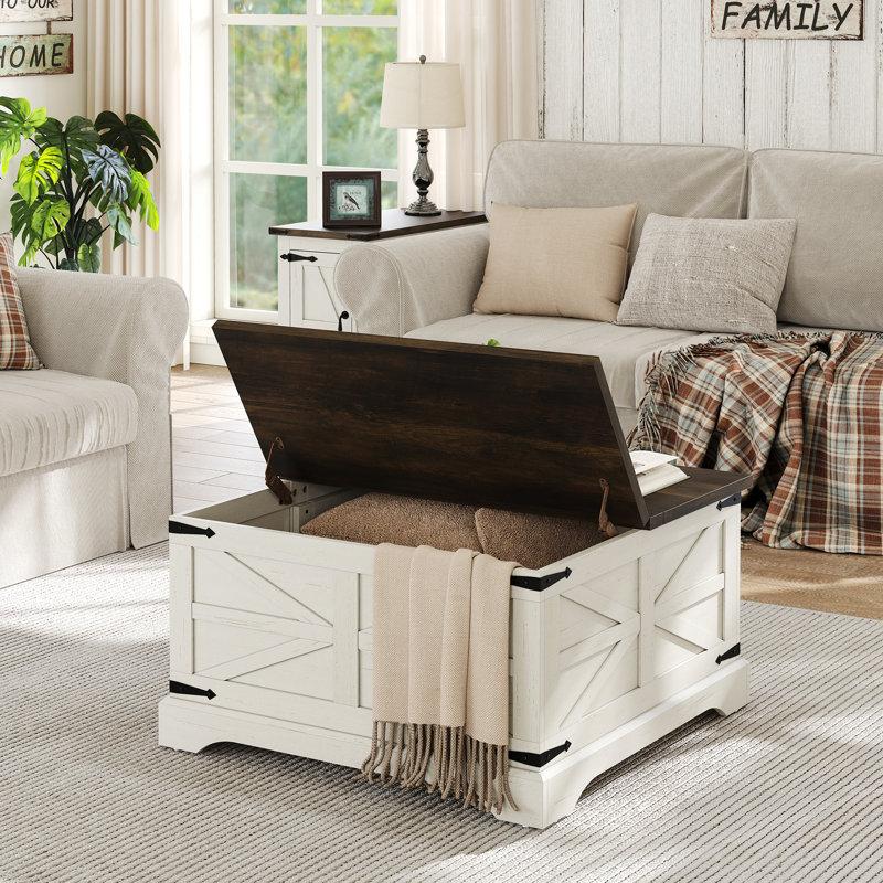 Wayfair Jareal Coffee Table Farmhouse Lift Top Coffee Table Square Coffee Table With Storage For Living Room