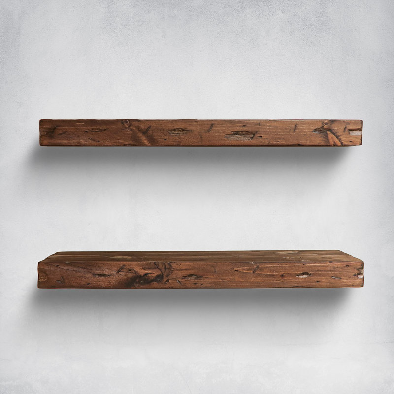 Wayfair Jesher 2 Piece Distressed Floating Shelves (Set Of 2)