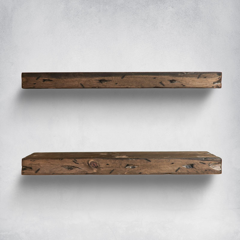 Wayfair Jesher 2 Piece Distressed Floating Shelves (Set Of 2)