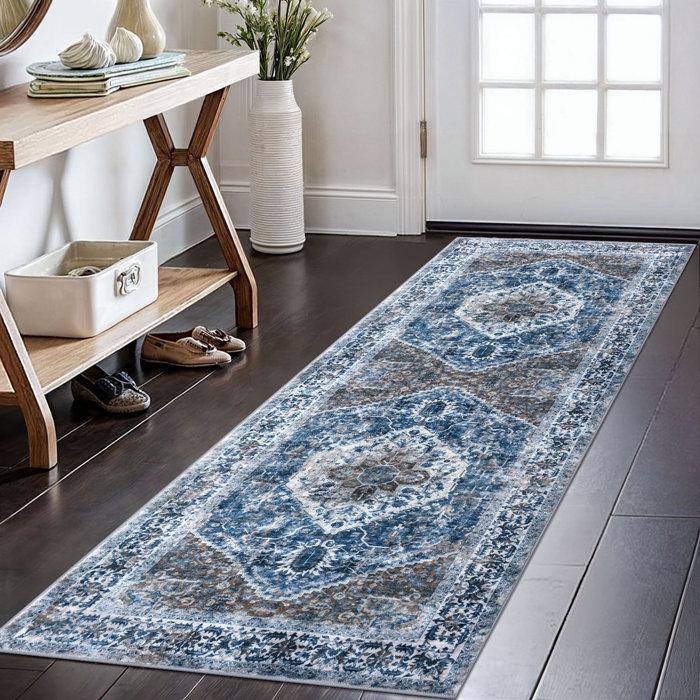 Wayfair Jodhveer Area Rug Washable Rug Non-Slip Backing Indoor Rugs