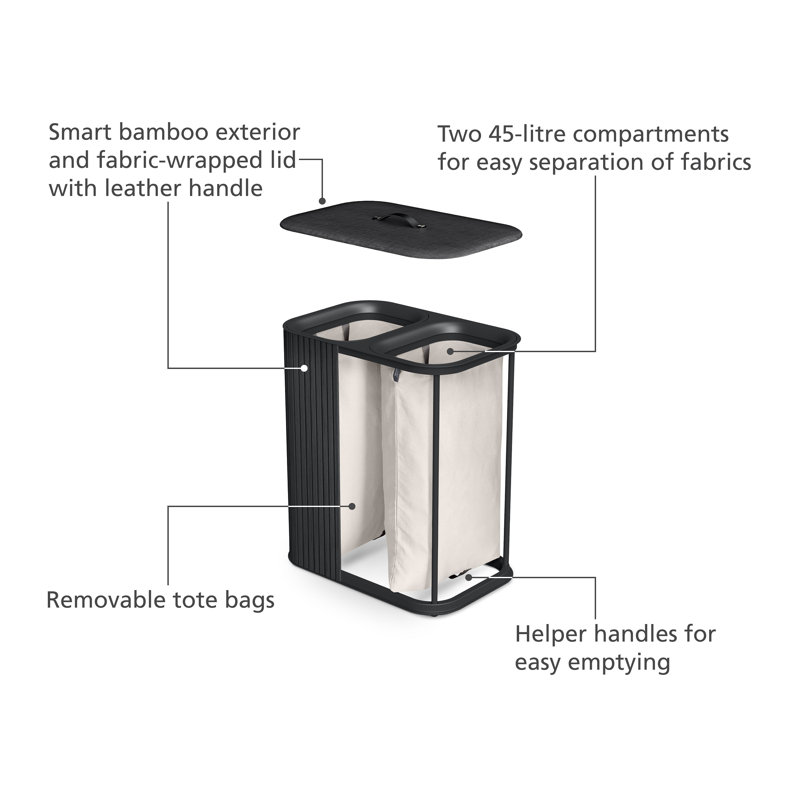 Wayfair Joseph Joseph Tota Luxe 90-liter Bamboo Laundry Separation Basket