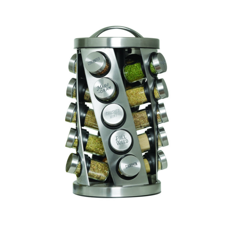 Wayfair Kamenstein 20 Jar Revolving on Counter Top Twist Spice Rack with 20 Jars Filled with Spice