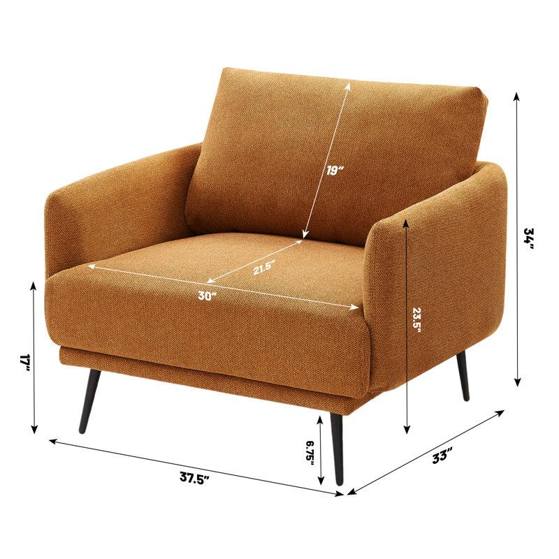 Wayfair Karaka 37.5'' Wide Oversized Armchair Accent Chair Single Seat Sofa For Living Room