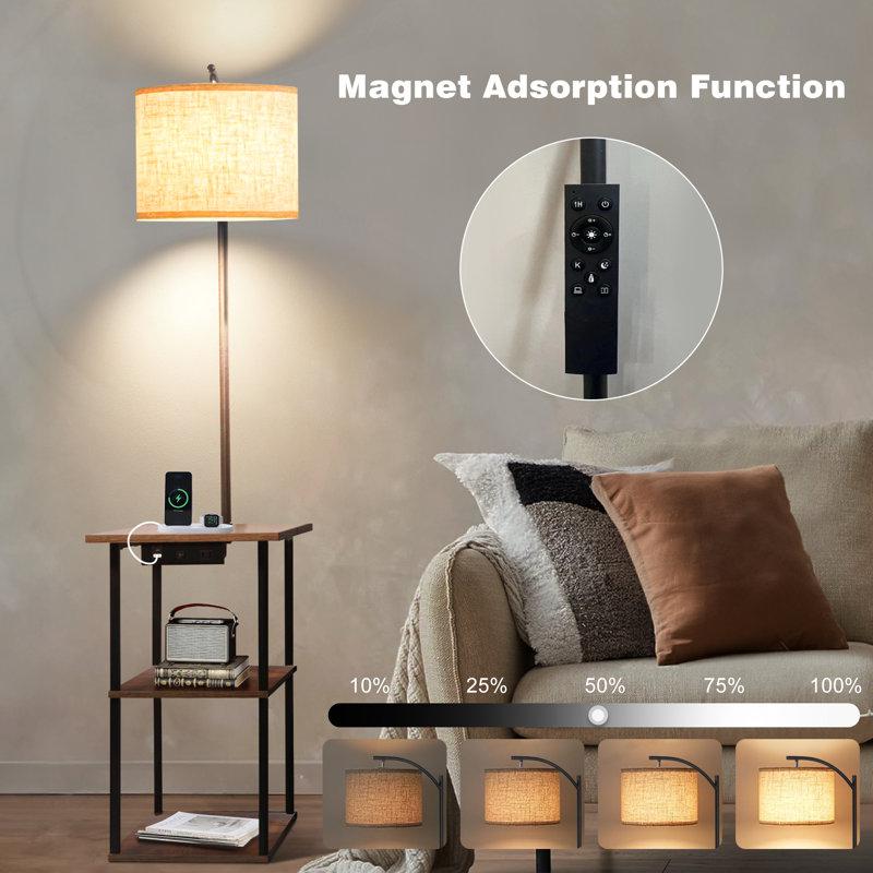 Wayfair Kazeem 59.84" Tray Table Floor Lamp With USB