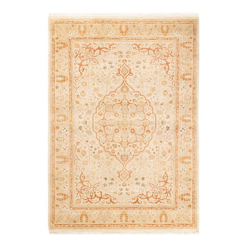 Wayfair Keenan One-of-a-Kind Hand-Knotted Area Rug - Ivory 4'2" X 5'10"