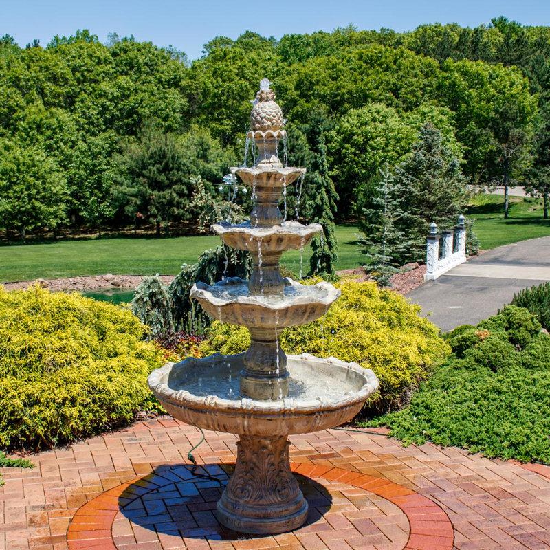 Wayfair Keltner Weather-Resistant Resin Traditional 4-Tiered Outdoor Water Fountain