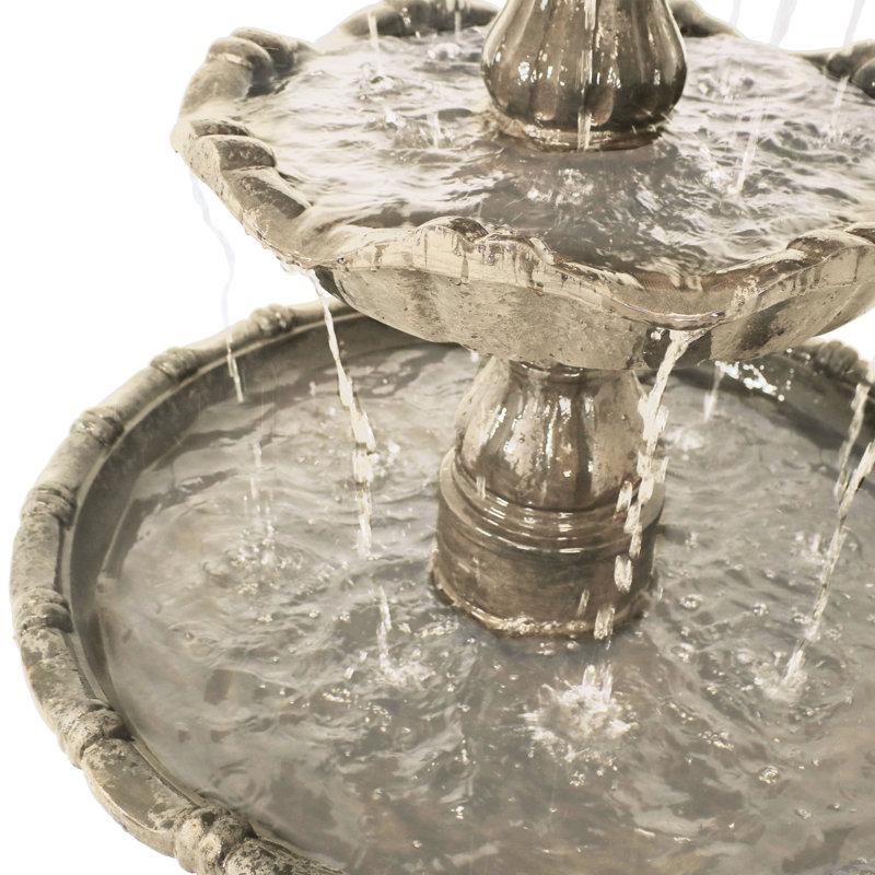 Wayfair Keltner Weather-Resistant Resin Traditional 4-Tiered Outdoor Water Fountain