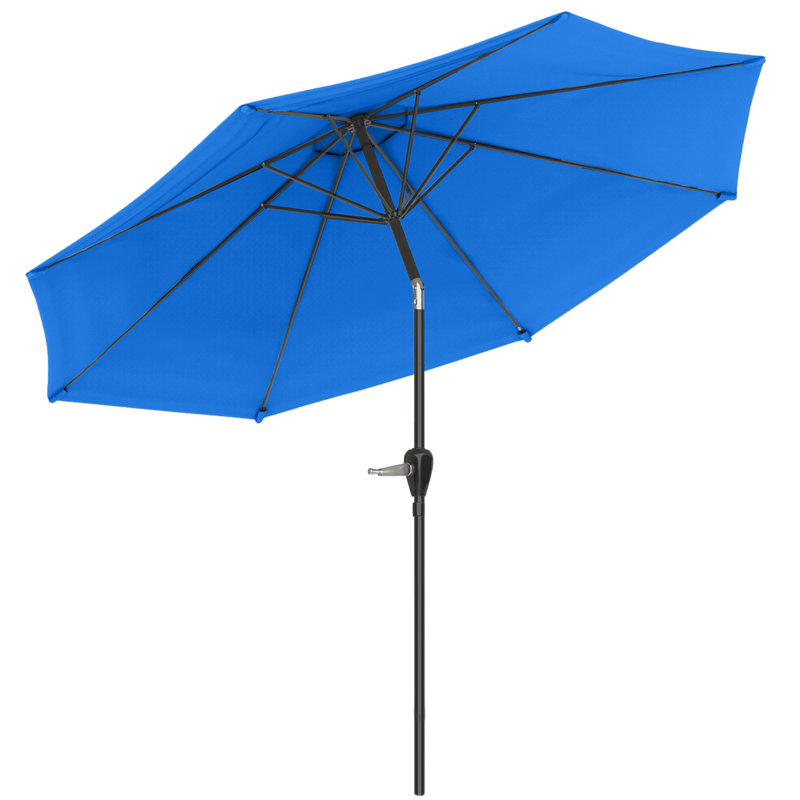 Wayfair Kelton Patio Umbrella With Auto Tilt - 10' Easy Crank Outdoor Umbrella With Vented Canopy For Deck Balcony Porch Backyard Or Pool By Pure Garden