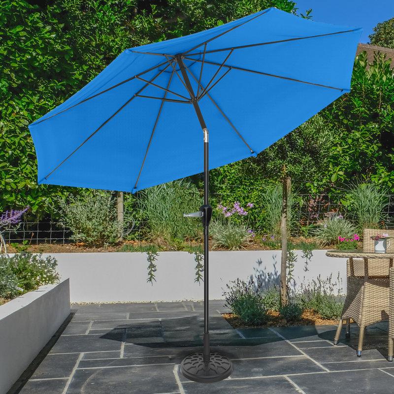 Wayfair Kelton Patio Umbrella With Auto Tilt - 10' Easy Crank Outdoor Umbrella With Vented Canopy For Deck Balcony Porch Backyard Or Pool By Pure Garden