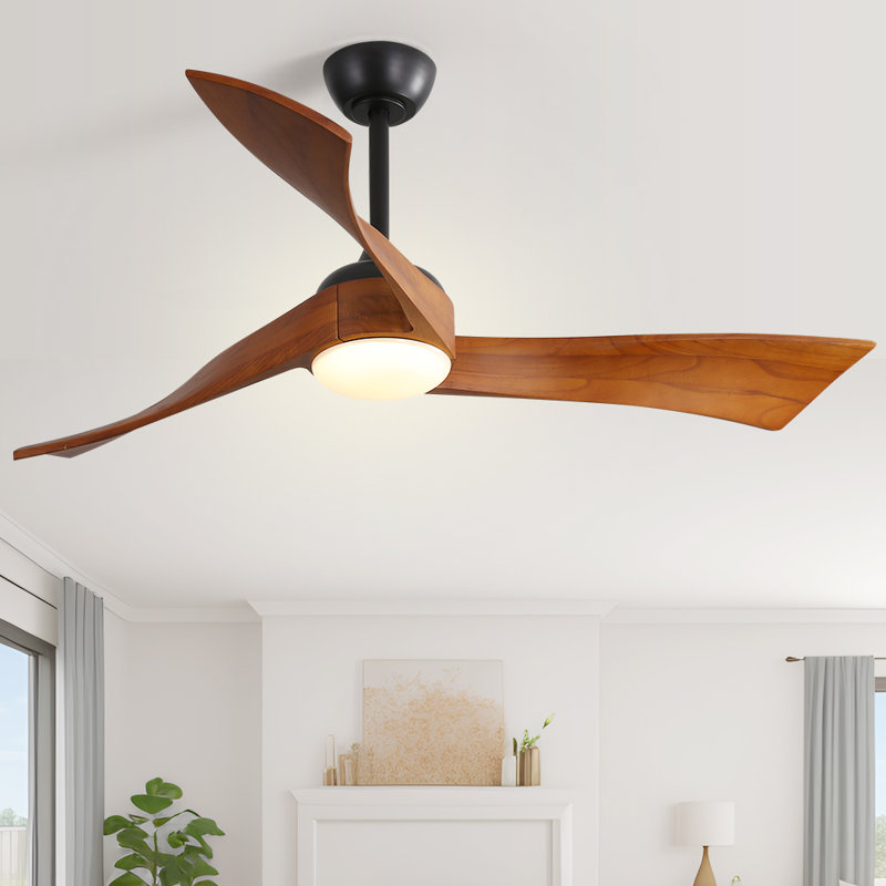 Wayfair Kemp 52'' 3 - Blade Classic Propeller Ceiling Fan with Remote Control and LED Light Kit Included
