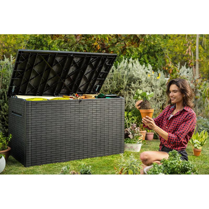 Wayfair Keter Java 230 Gallon XXL Durable Resin Outdoor Storage And Organization Deck Box Ideal For Garden Patio Furniture And Supplies