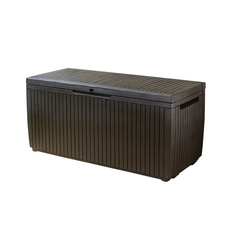 Wayfair Keter Springwood 80 Gallon Durable Resin Outdoor Storage And Organization Deck Box For Patio Furniture And Supplies Brown