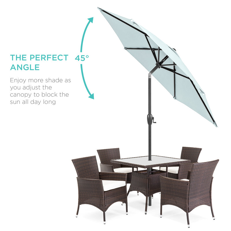 Wayfair Keven 7.5ft Heavy-Duty Outdoor Market Patio Umbrella W/ Push Button Tilt Easy Crank