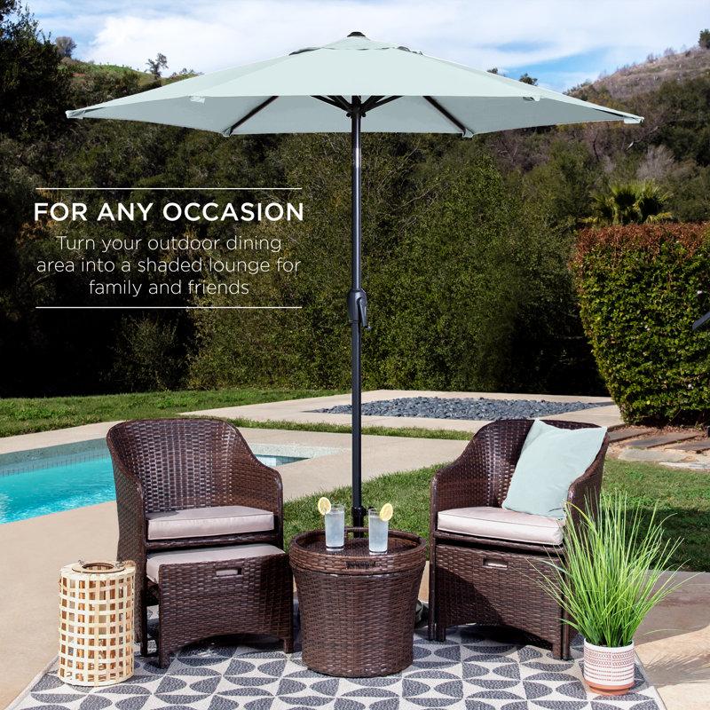 Wayfair Keven 7.5ft Heavy-Duty Outdoor Market Patio Umbrella W/ Push Button Tilt Easy Crank