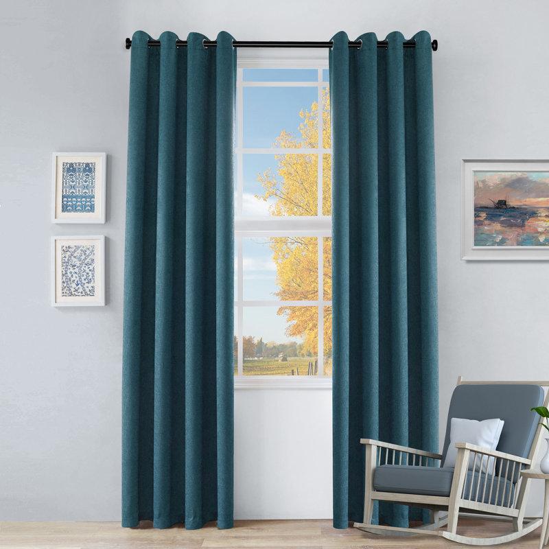 Wayfair Kinlaw Textured Thermal Polyester Light Filtering Room Darkening Curtain Pair (Set Of 2)