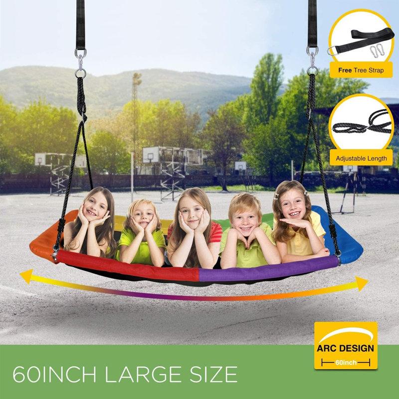 Wayfair Klo Kick 700lb Giant 60" Platform Tree Swing For Kids And Adults With 2 Hanging Straps