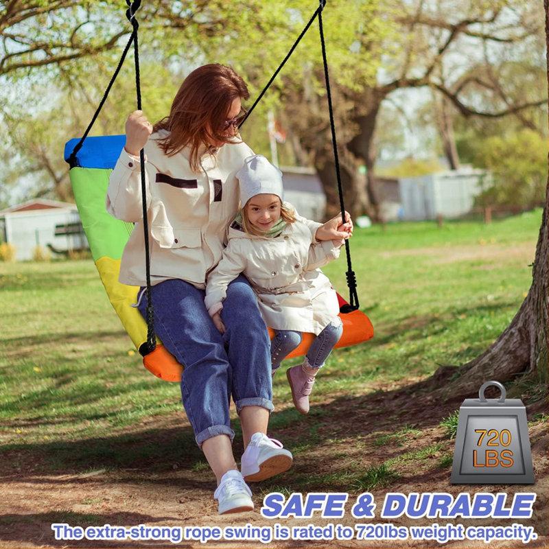 Wayfair Klo Kick 700lb Giant 60" Platform Tree Swing For Kids And Adults With 2 Hanging Straps