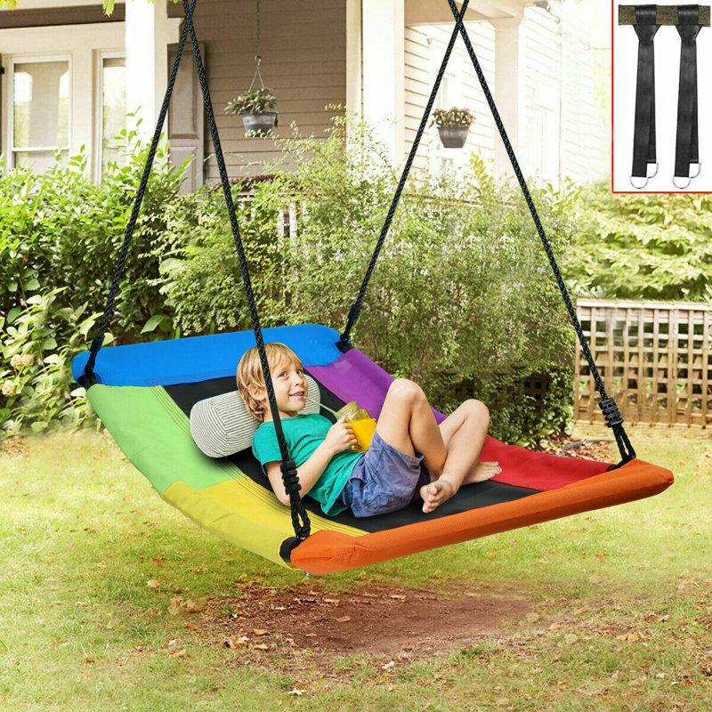 Wayfair Klo Kick 700lb Giant 60" Platform Tree Swing for Kids and Adults with 2 Hanging Straps