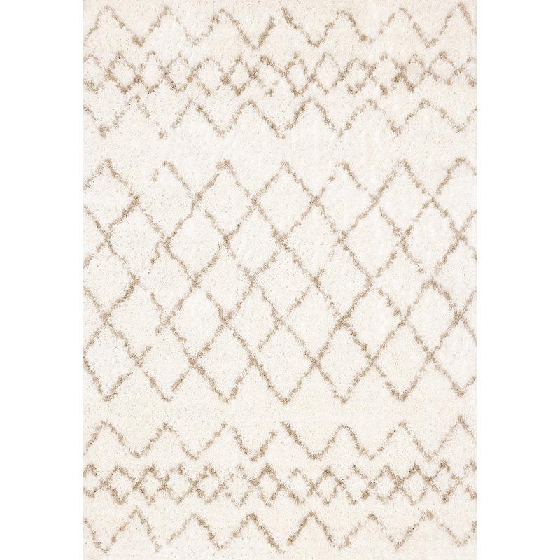 Wayfair Kostantza Collection Cream Beige Soft Trellis Indoor Area Rug