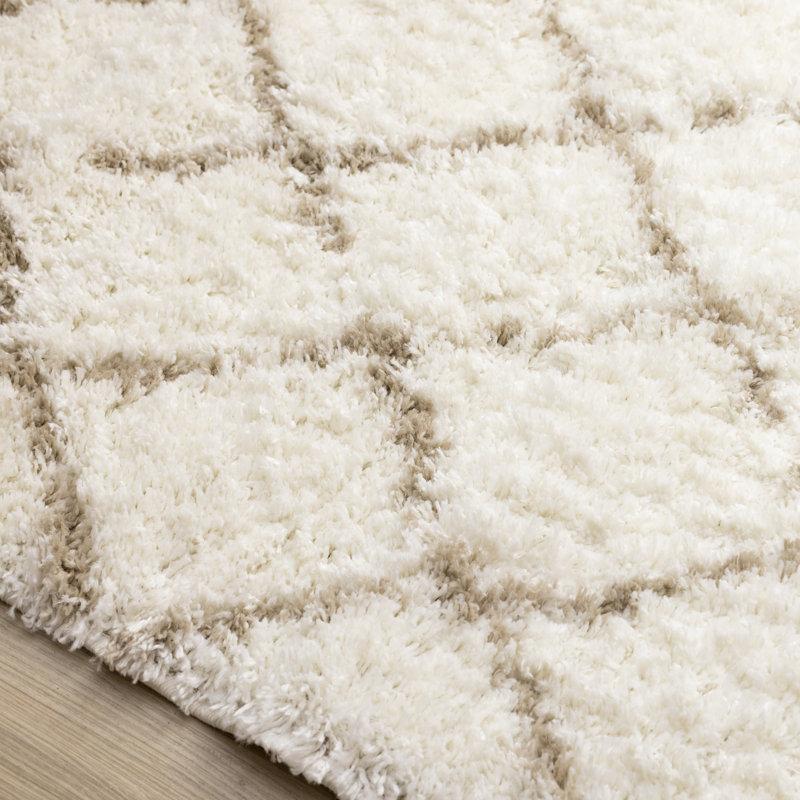 Wayfair Kostantza Collection Cream Beige Soft Trellis Indoor Area Rug