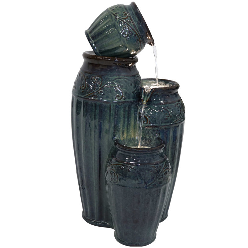 Wayfair Kupski Tour De Vase Ceramic Outdoor Water Fountain With Light