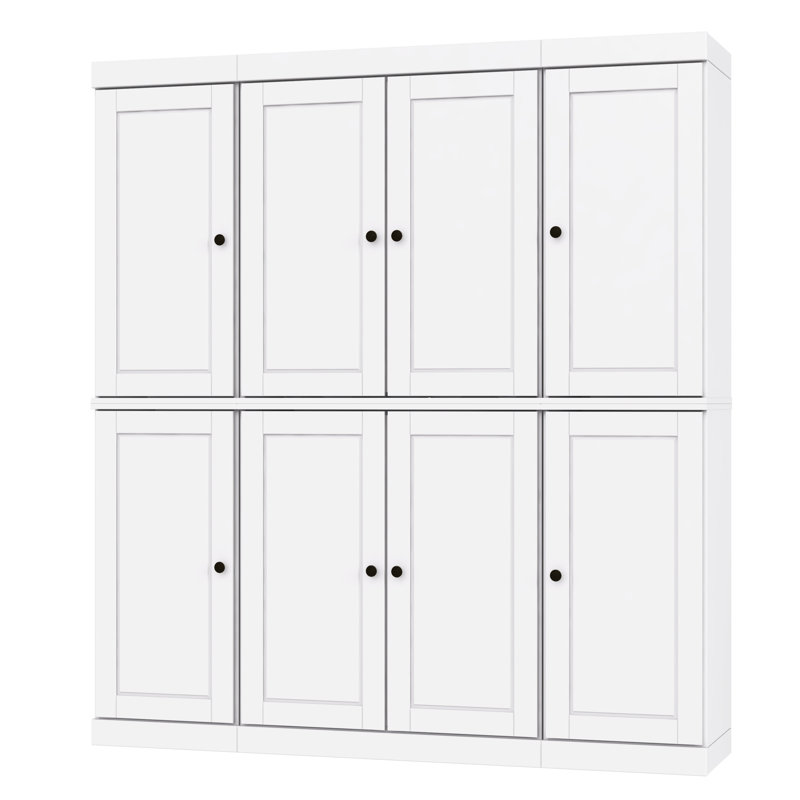 Wayfair Kyrrah 100% Solid Wood 65"" Pantry Cabinet With Solid Doors 2-Drawers And Adjustable Shelves