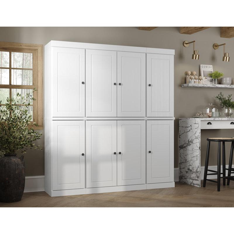Wayfair Kyrrah 100% Solid Wood 65"" Pantry Cabinet with Solid Doors 2-Drawers and Adjustable Shelves