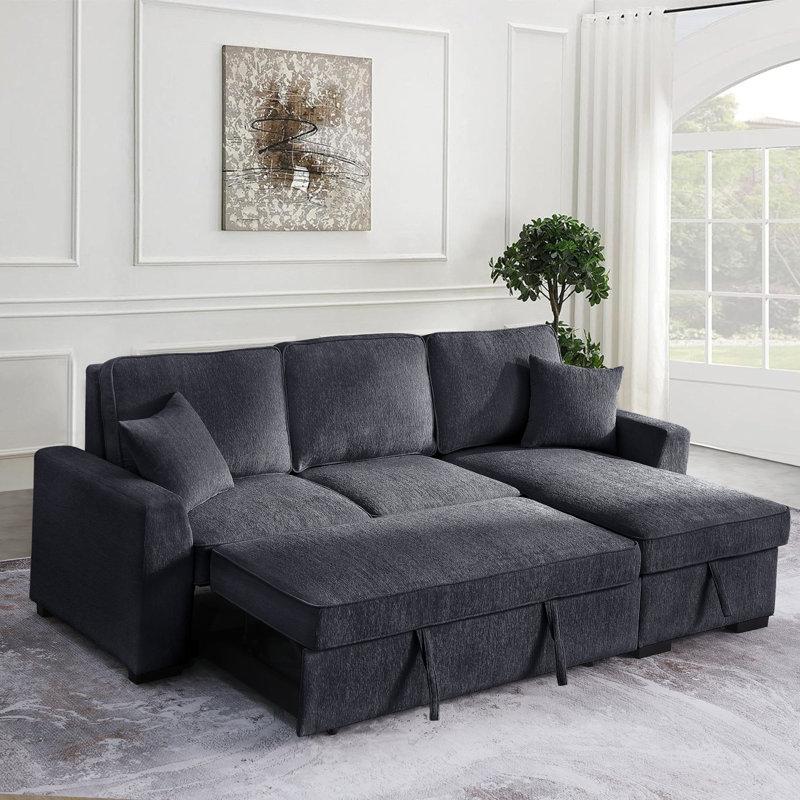 Wayfair L-Shaped Sleeper Sofa Reversible Couch Pull Out Couch With Storage Chaise
