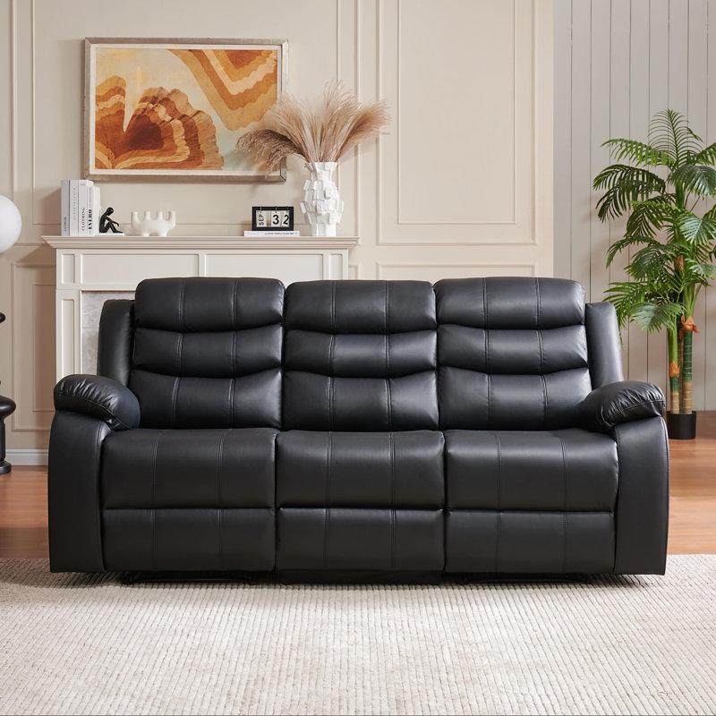 Wayfair Lacreta Humes 3 - Piece Air Leather Recliners Living Room Set
